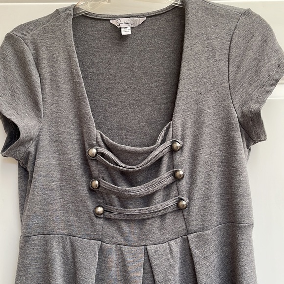 Speechless Gray Short Sleeve Dress Size M - Picture 7 of 7